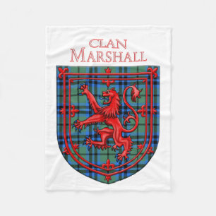 Marshall Tartan Scottish Plaid Lion Rampant Fleece Blanket