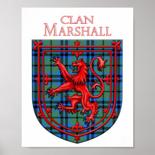 Marshall Tartan Scottish Plaid Lion Rampant Poster