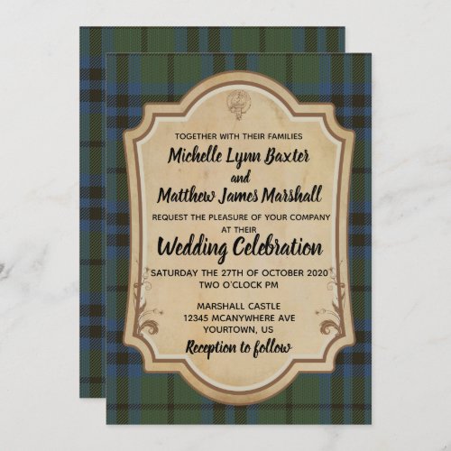 Marshall Tartan Wedding Invitation