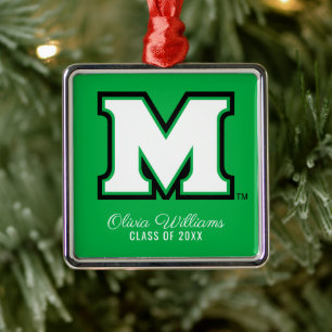 Marshall University M 2 Metal Ornament