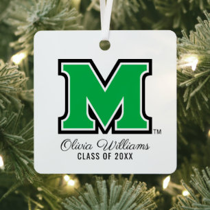 Marshall University M   Add Your Name Metal Ornament