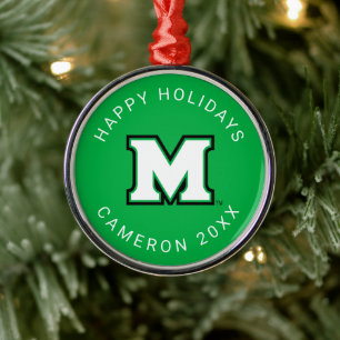 Marshall University M Add Your Name Metal Ornament