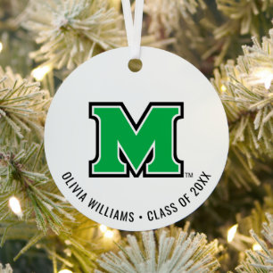 Marshall University M Add Your Name Metal Ornament