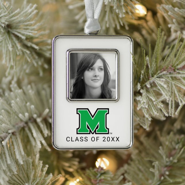 Marshall University M | Add Your Photo Christmas Ornament (Tree)
