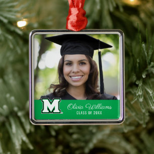 Marshall University M Add Your Photo Metal Ornament