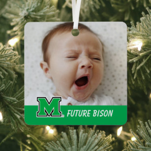 Marshall University M Add Your Photo Metal Ornament