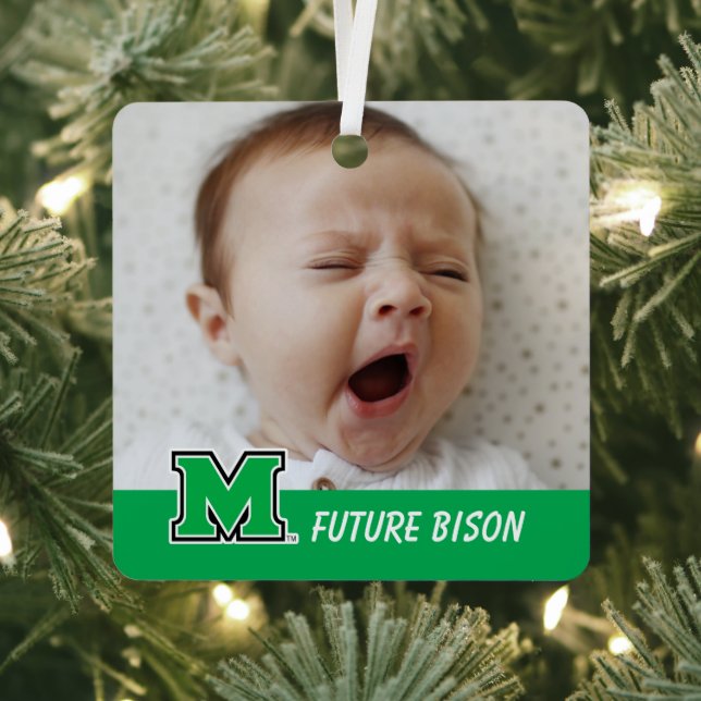 Marshall University M | Add Your Photo Metal Ornament (Insitu)