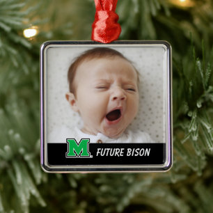 Marshall University M Add Your Photo Metal Ornament