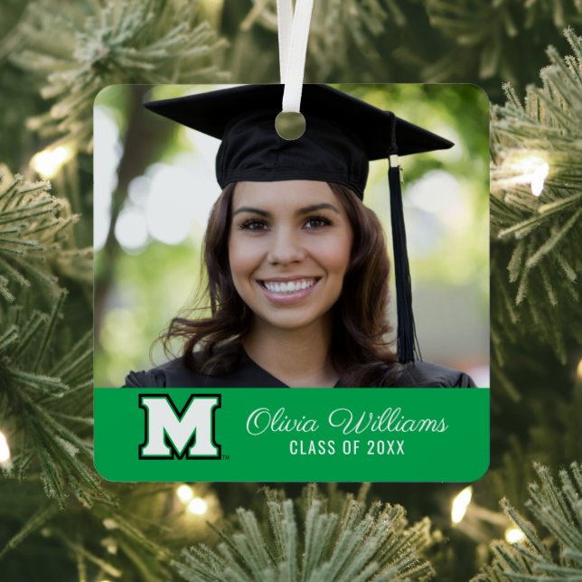 Marshall University M | Add Your Photo Metal Ornament (Insitu)