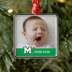 Marshall University M Add Your Photo Metal Ornament
