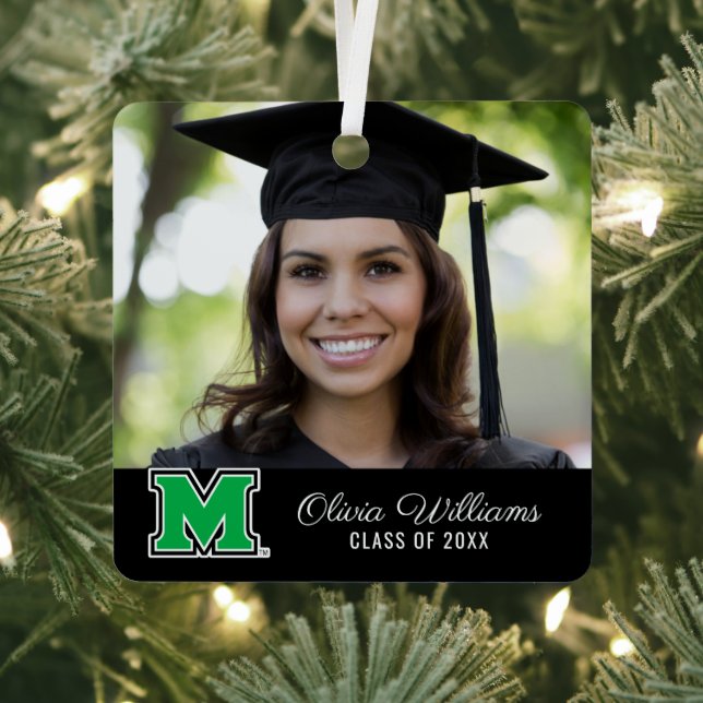 Marshall University M | Add Your Photo Metal Ornament (Insitu)
