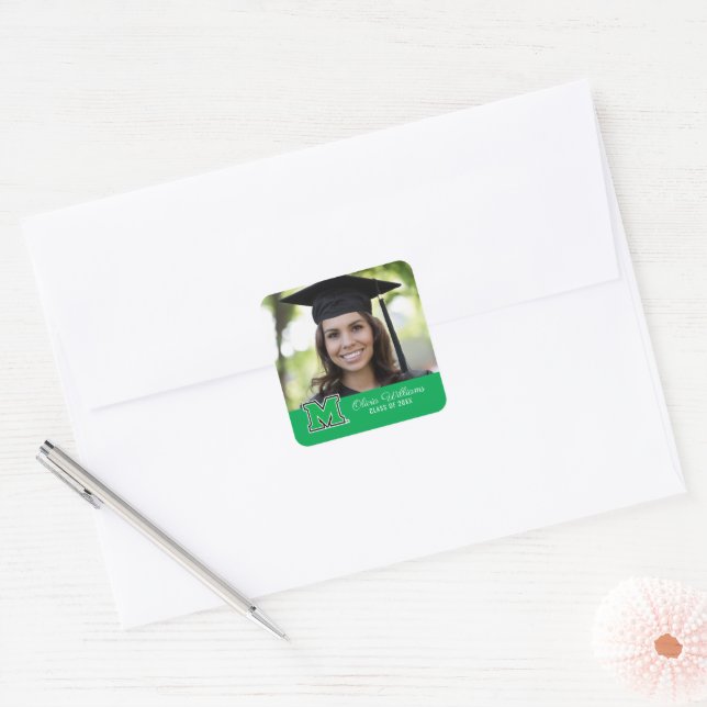 Marshall University M | Add Your Photo Square Sticker (Envelope)