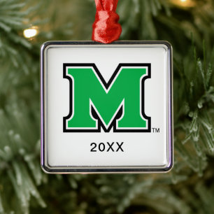 Marshall University M Metal Ornament