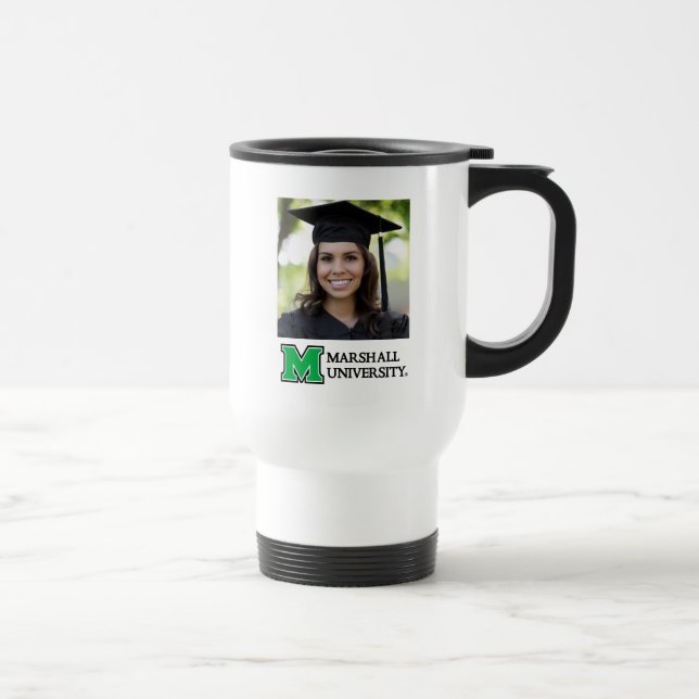 Marshall University Wordmark | Add Your Photo Travel Mug (Right)