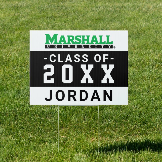 Marshall University Wordmark | Graduation Sign (Insitu)