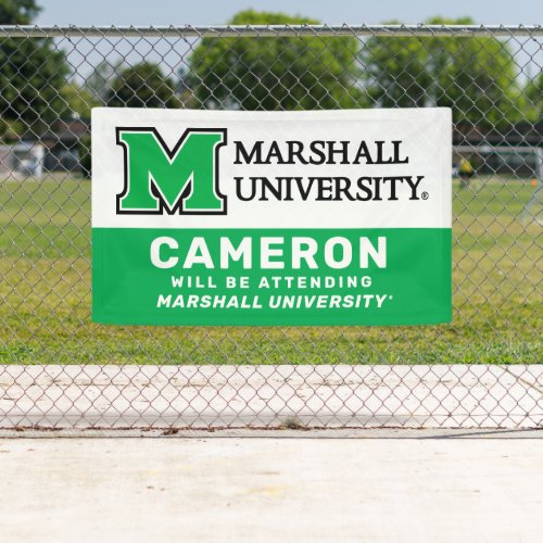 Marshall University Wordmark Green  Graduation Ba Banner