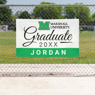 Marshall University Wordmark Green Graduation Banner