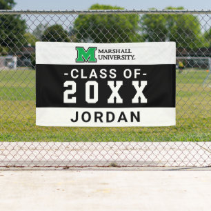 Marshall University Wordmark Green Graduation Banner