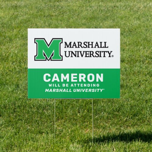 Marshall University Wordmark Green  Graduation Si Sign