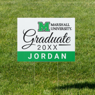 Marshall University Wordmark Green   Graduation Sign