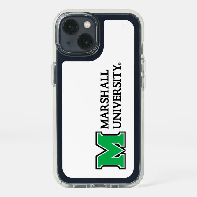 Marshall University Wordmark Green Speck iPhone 13 Case (Front)