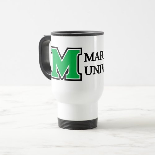 Marshall University Wordmark Green Travel Mug