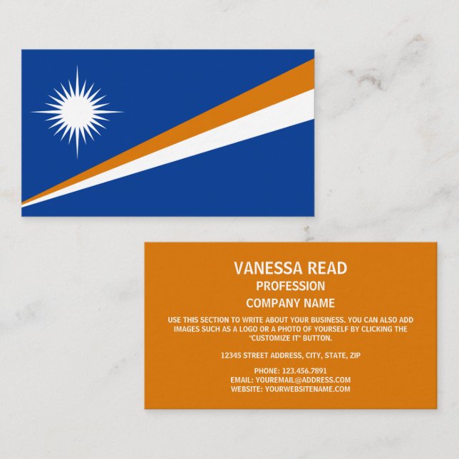 Marshallese Flag, Flag of The Marshall Islands Business Card (Front/Back)