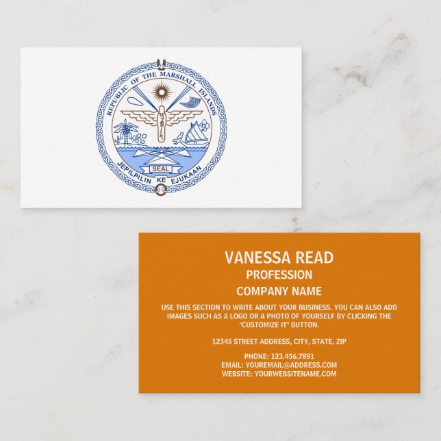 Marshallese Seal, The Marshall Islands Business Card (Front/Back)