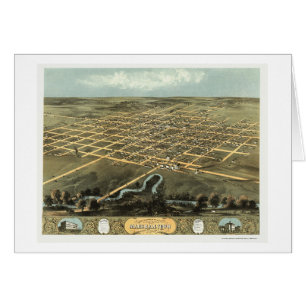 Marshalltown, IA Panoramic Map - 1868 Cards
