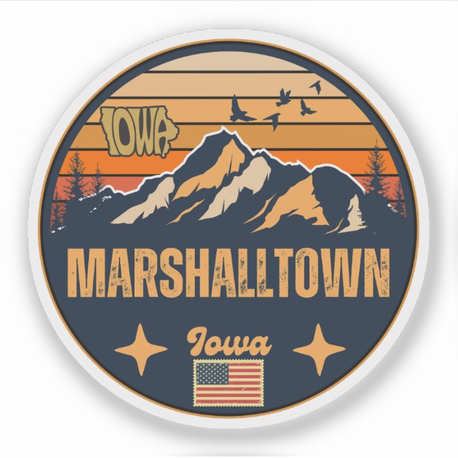 Marshalltown, Iowa Sticker (Front)