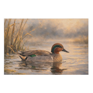 Marshland Duck   Coastal Wildlife Art   Wrapped Faux Canvas Print