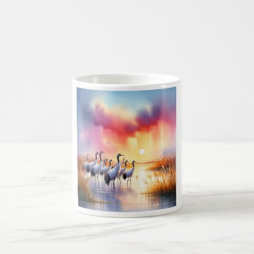 Marshland Elegance _ Watercolor Coffee Mug