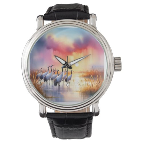 Marshland Elegance _ Watercolor Watch