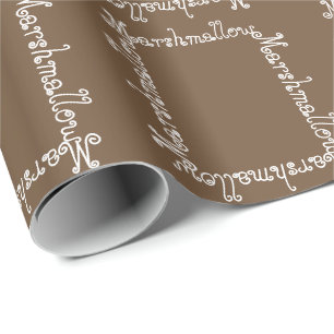 Marshmallow and cocoa typography wrapping paper