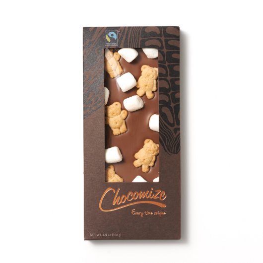 Marshmallow and Graham Teddies Chocomize Milk Chocolate Bar (In Package)