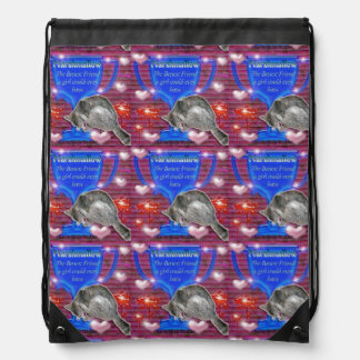 Marshmallow Best Friend Drawstring Bag
