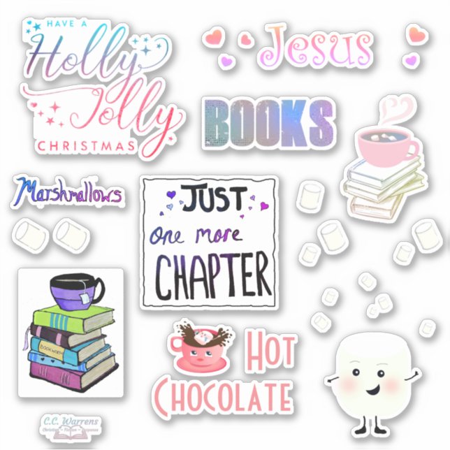 Marshmallow book Stickers 8x8 (Front)