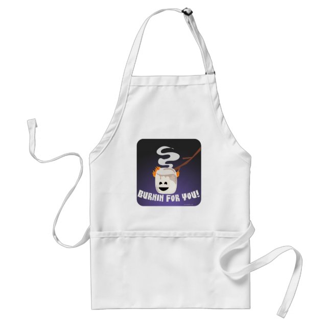 Marshmallow Burnin For You Adult Apron (Front)
