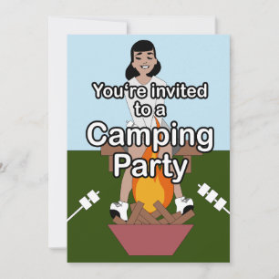 Marshmallow & Campfire Camping Invitation