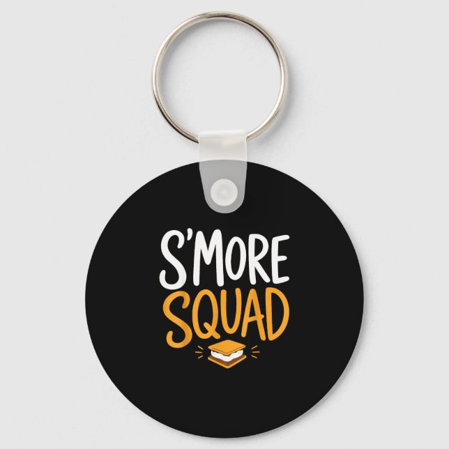 Marshmallow campfire camping s'mores  keychain (Front)