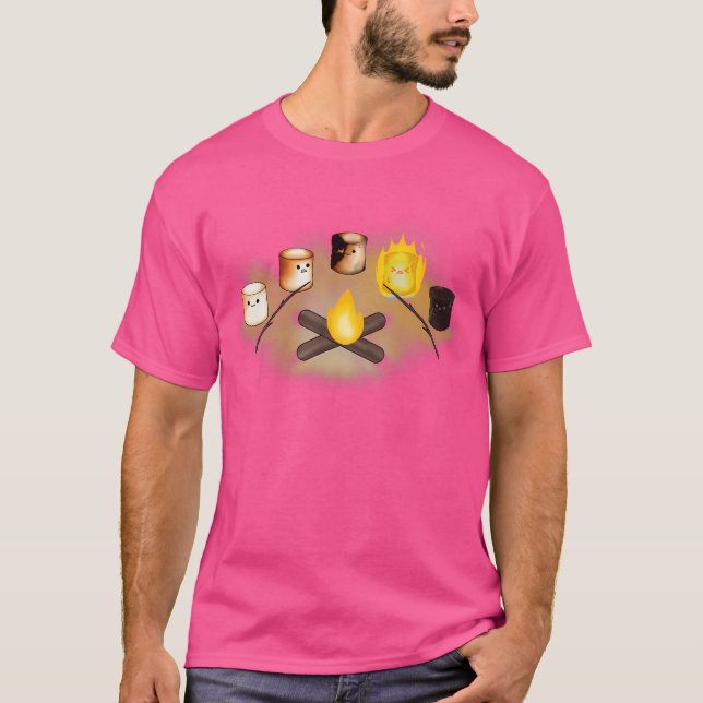 Marshmallow Campfire Circle - Kawaii Roasted Toast T-Shirt (Front)