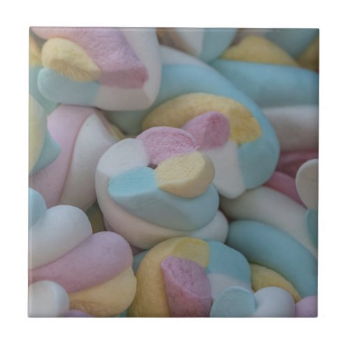 marshmallow candy at party ceramic tile