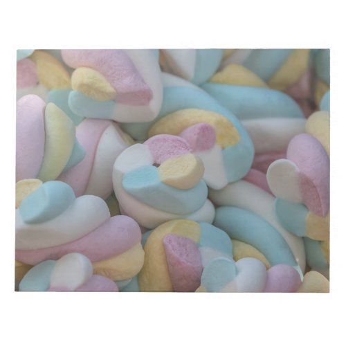 marshmallow candy at party notepad
