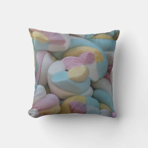 marshmallow candy at party throw pillow