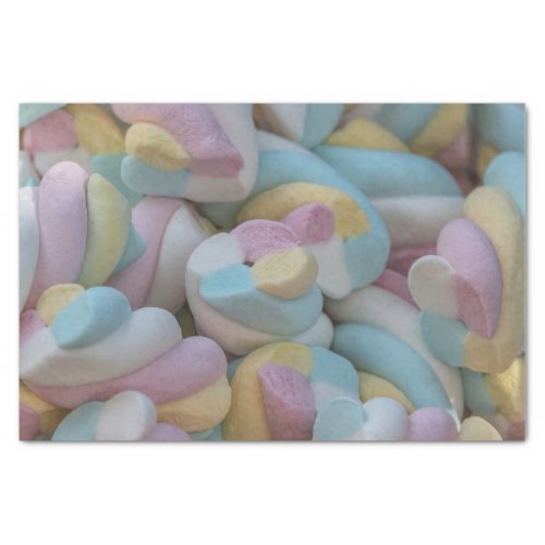 marshmallow candy at party tissue paper