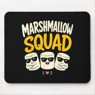 Marshmallow family campfire s'mores mouse pad