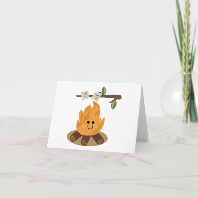 Marshmallow Fire Letterpress Thank You Card (Front)