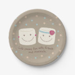 Marshmallow Friends And Chocolate Paper Plates at Zazzle