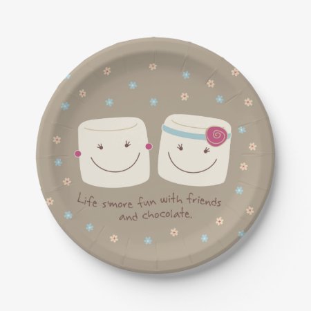 Marshmallow Friends And Chocolate Paper Plates