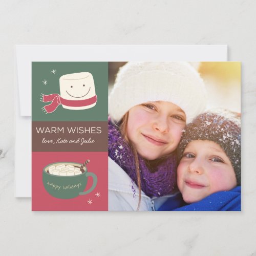 Marshmallow Hot Chocolate Holiday Photo Card